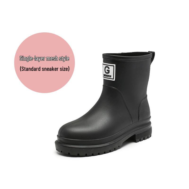 High-End Women's Mid-Calf Non-Slip Waterproof Rain Boots - Japanese Korean Style