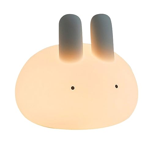 moin moin Electric Rabbit Lamp, Silicone, White, Warm White, Warm White, Orange, LED Light, Adjustable Brightness, Sleep Timer, Bedside Night Lamp, To