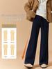 Plus Size Women's Extra Long High Waist Fleece Yoga Pants, Tall Fit, Loose Straight Leg, Casual Wide Leg, Winter Sportswear.