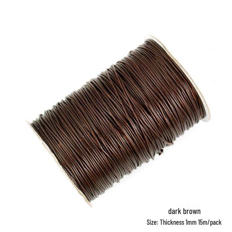 15m 1mm Korean Waxed Cord Faux Leather for DIY Bracelets & Necklaces