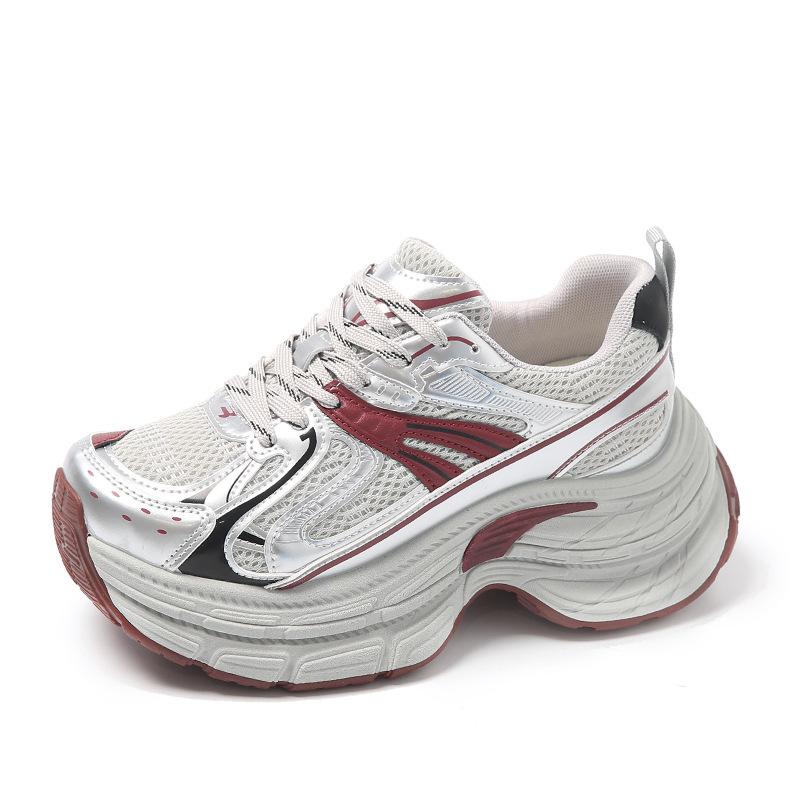 Thick-soled breathable dad shoes women 2025 new autumn Internet celebrity explosion increased versatile lightweight soft-soled sports shoes