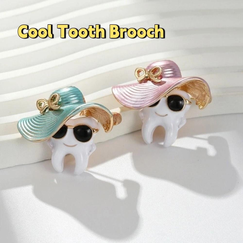 Cartoon Cool Tooth Brooch Zinc Zinc Zinc Alloy Hat Teeth Brooch Fashion Clothing Corsage Banquet Party