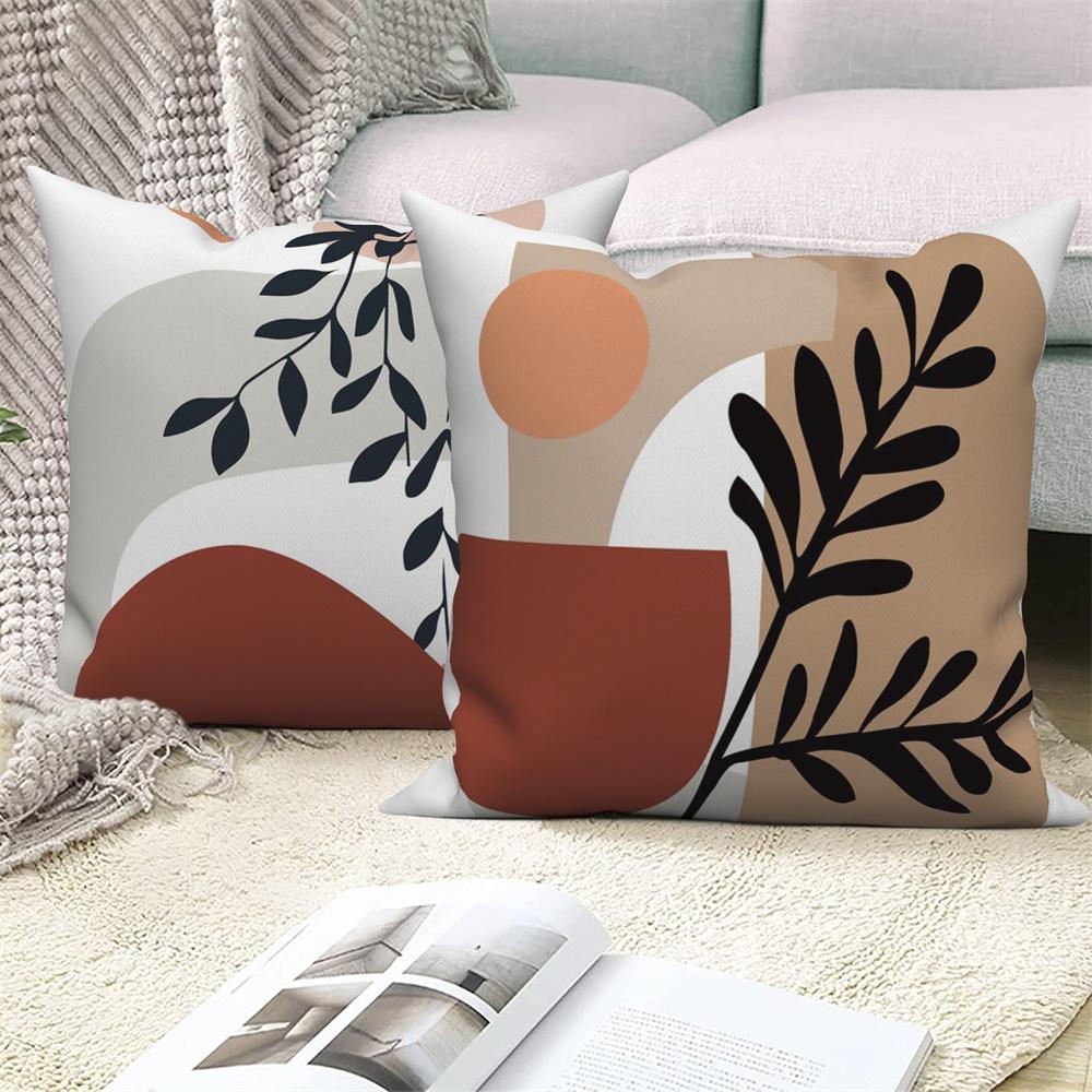Pillowcase Decoration Home Office Car Abstract Branches and Leaves Nordic Curved  Sofa Cushion Cover