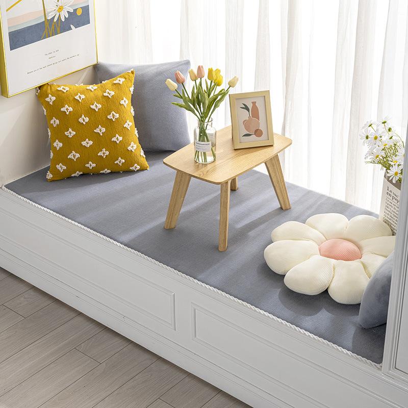 Winter Window Cushion Ledge Cushion Blanket Solid Color Plush Cushion Bedroom Balcony Mat