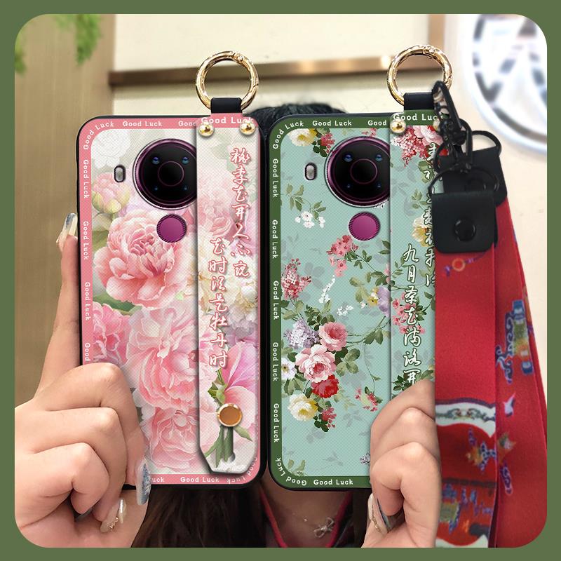 Schmutzabweisende Strapazierfähige Handyhülle Für Nokia 5.4 Für Mama Chinesischer Stil Mode Silikon Staubdicht Umhängeband Ältere Dame