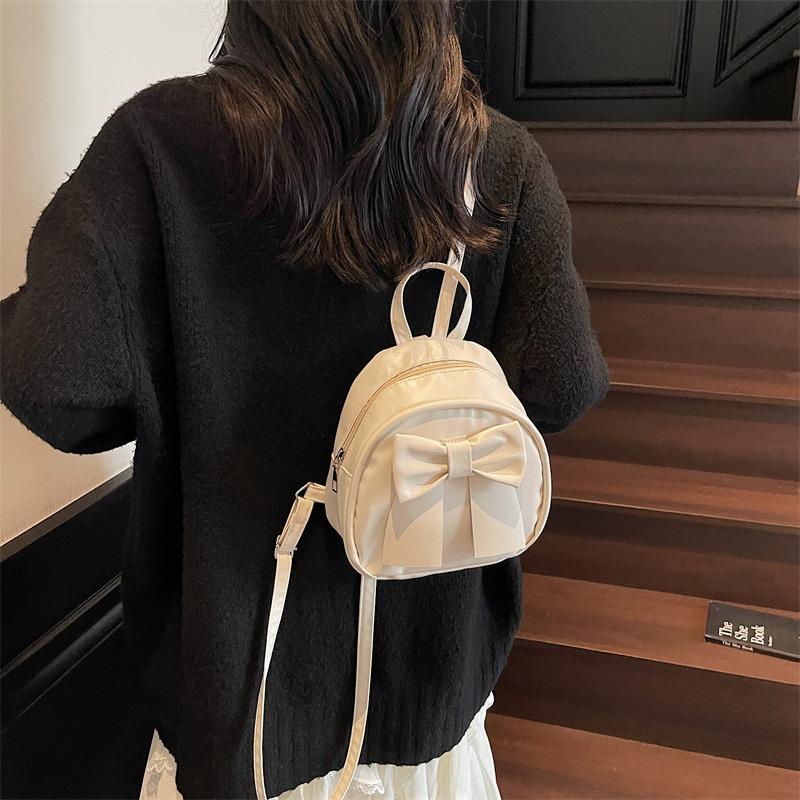 Süßer einfacher kleiner Rucksack mit Schleife, Sommer-Neuheit, Mini-Damen-Mode-Rucksack