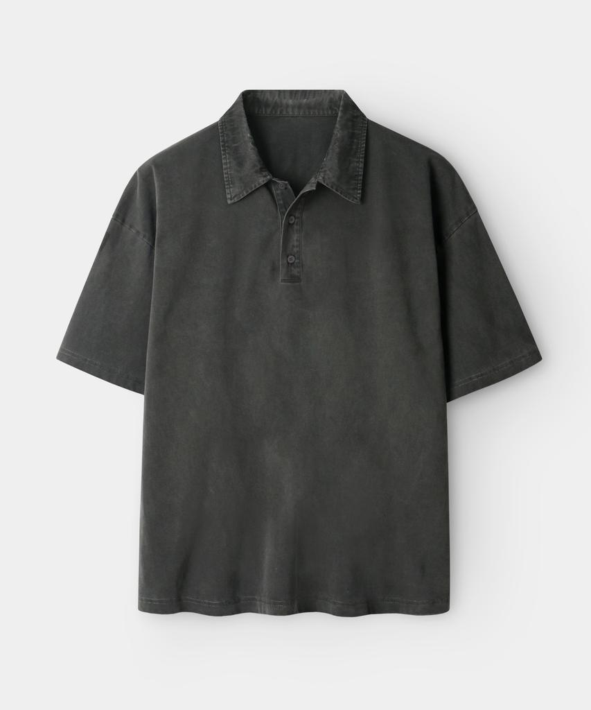 INDUST [Indust X Yobi] Pigment Washed Pique Short Sleeve Shirt_3 Colors