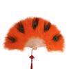 Handheld Peacock Feather Fan With Tassel Feather Dance Fan Folding Hand Fan  Home Decoration