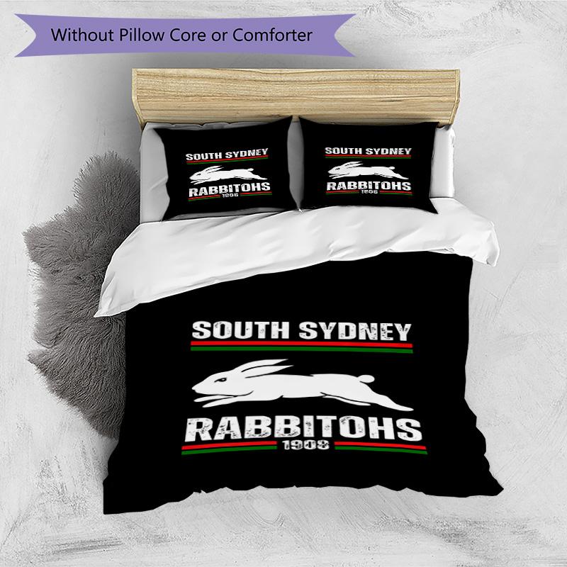 3pcs Duvet Cover Set (1*Duvet Cover + 2*Pillowcase, Without Core), South Sydney Rabbitohs Print Bedding Set, Bedroom Decor, All‑Season, Birthday Gift