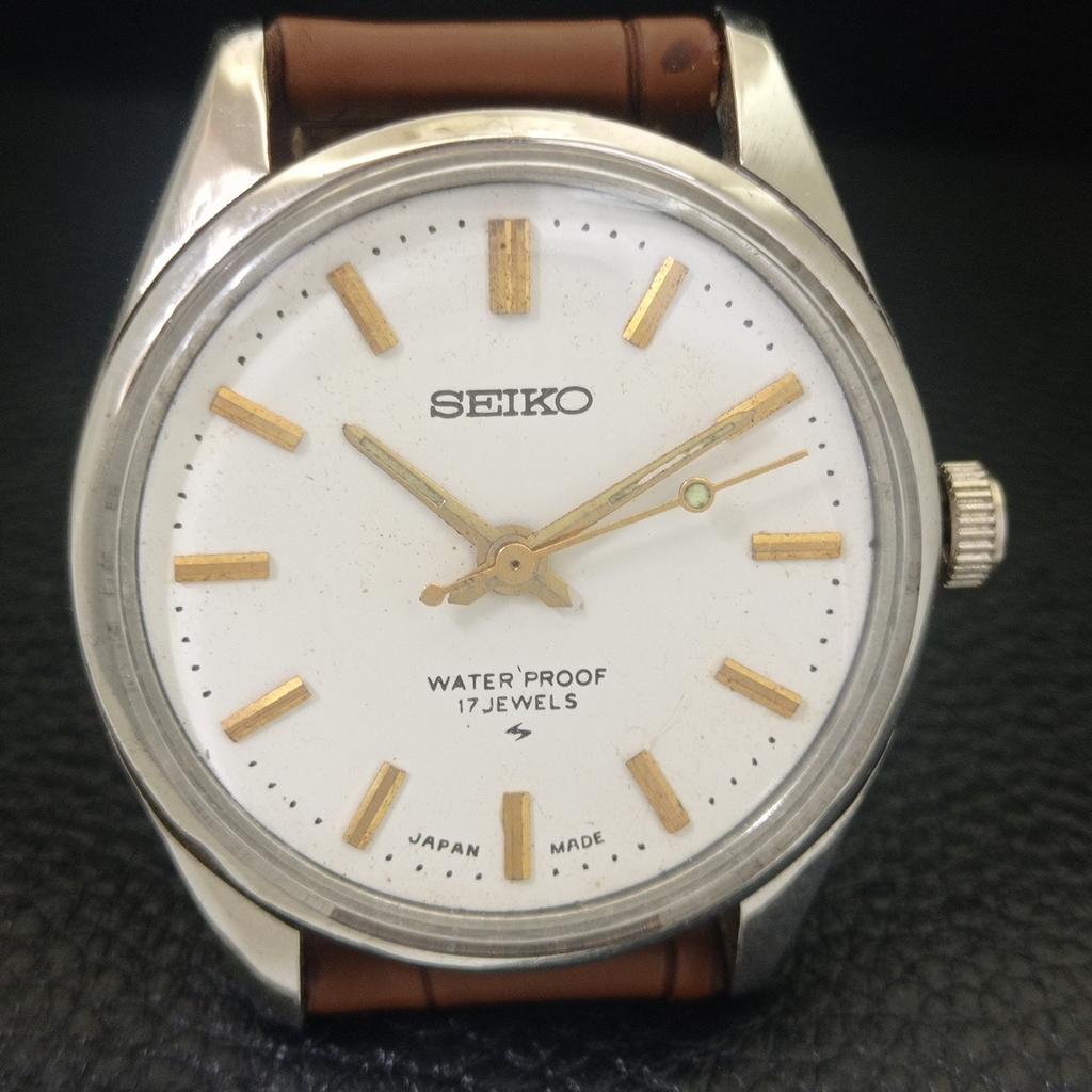 VINTAGE SEIKO HAND-WINDING 66B JAPAN MENS WHITE COLOR DIAL WATCH a703921-1 R213g-a703921