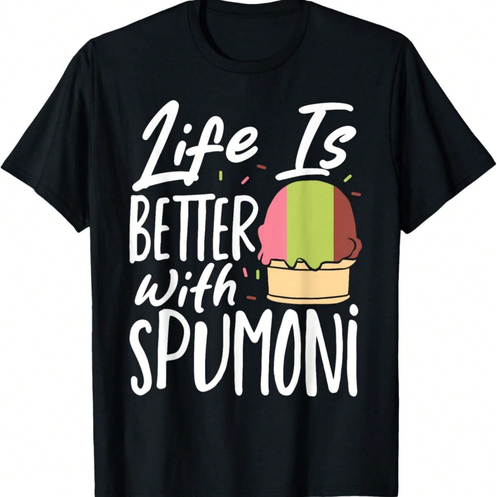 Spumoni Ice Cream Gelato Cherry Pistachio Chocolate Spumoni T-Shirt S разноцветный