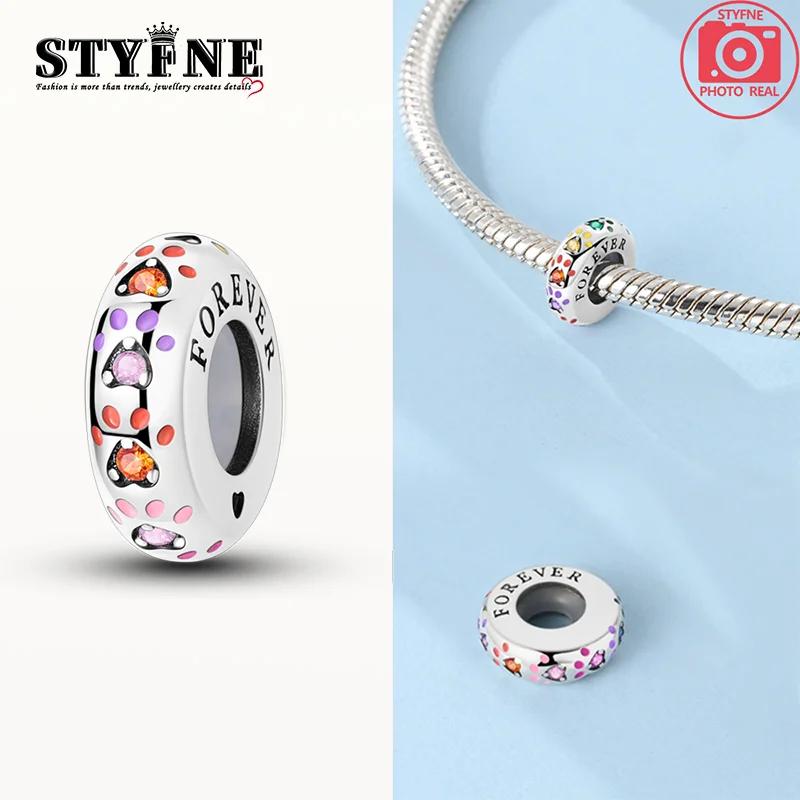 Charm Bead Components Copper Metal Colored Claw Print Durable Rubber Stopper Bead Components Compatible With Plata Authentic Original Bracelets Women