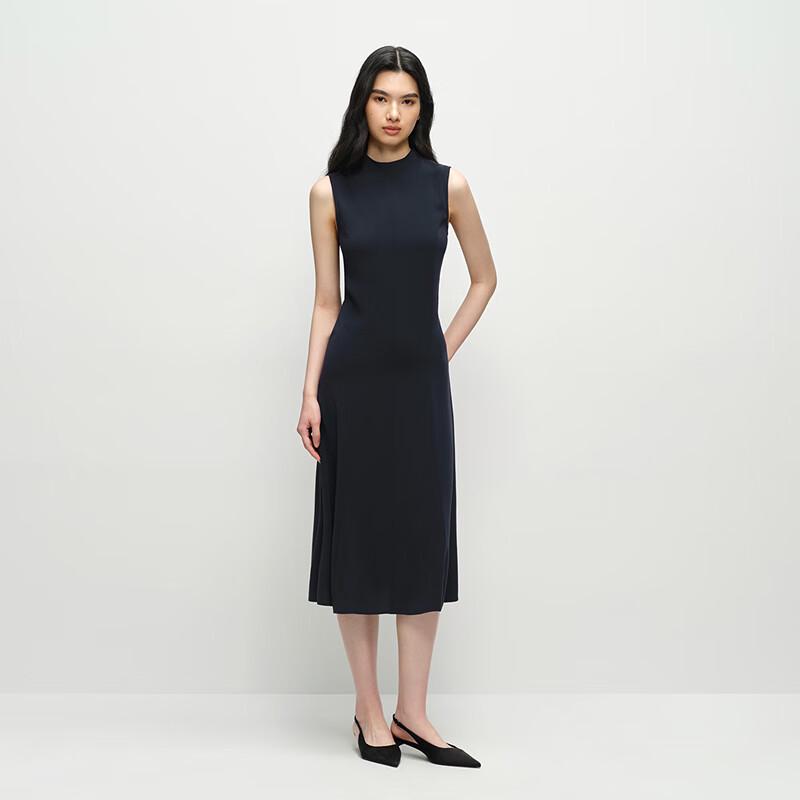 

OVVOVV Women s Triacetate Knit Stand-Collar Sleeveless Dress XXL