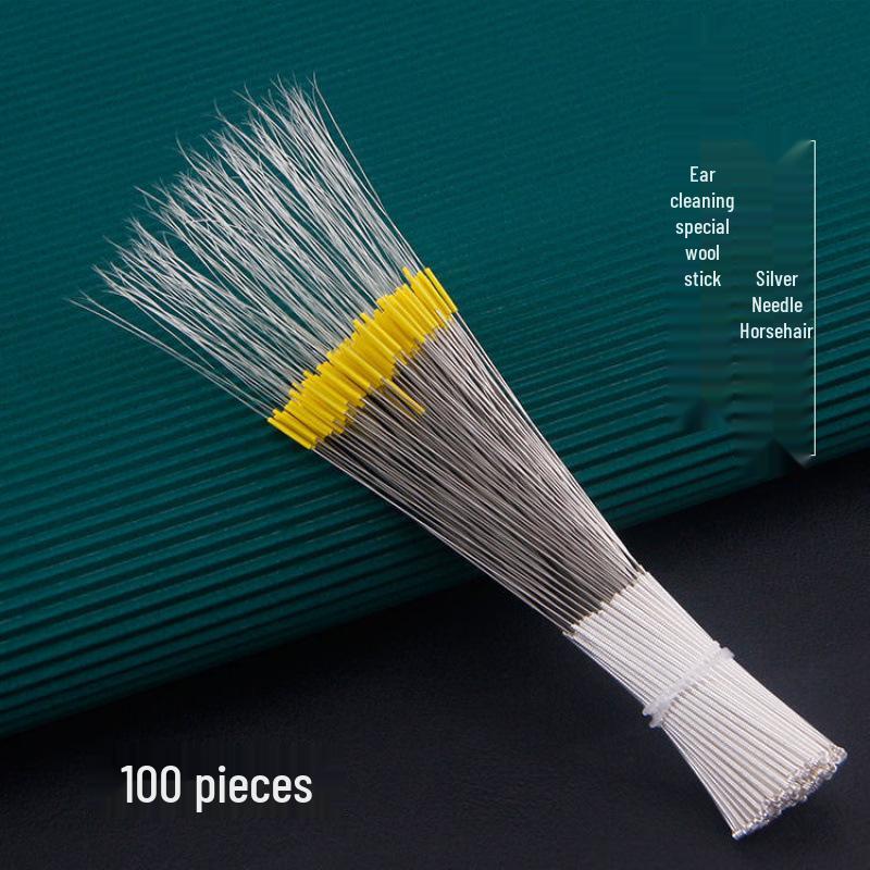 Professional Ear Cleaning Set: Silver Needle, Goose Feather, Chicken Feather, Horse Tail Ear Picks