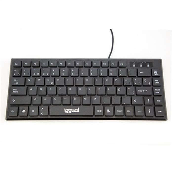 Klávesnice iggual Klávesnice USB kompaktní TKL Slim TKL-USB černá Noir