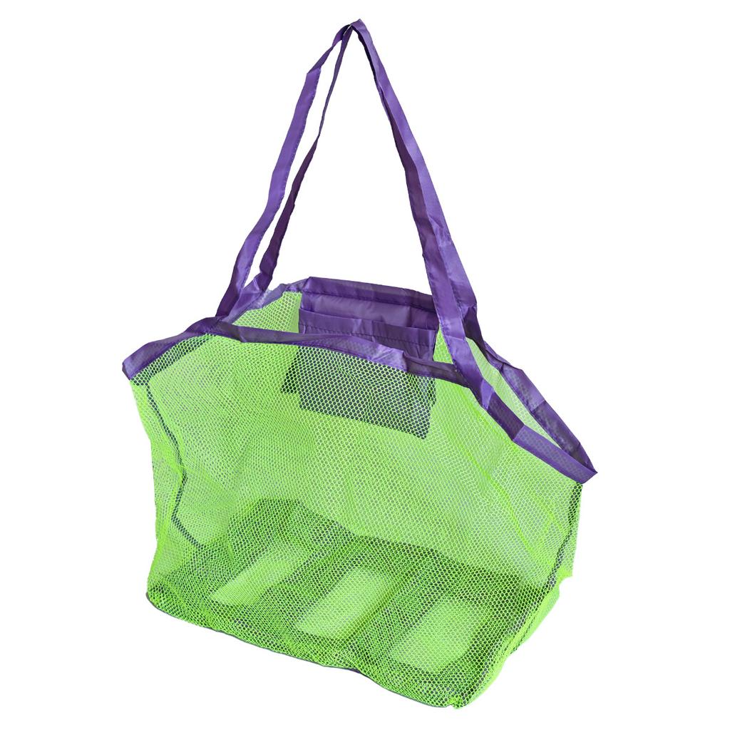 Large-Capacity Mesh Beach Bag Travel Organizer Mesh Toy Storage Bag Foldable Swim Bag