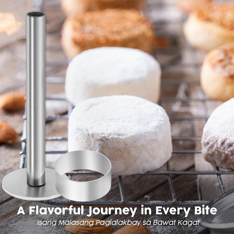 Stainless Steel Pulburon Molder With Pusher Cake Decorating Tools Diy Cake Mousse Pastry Ring Mold Cooking Rings Baking Tools