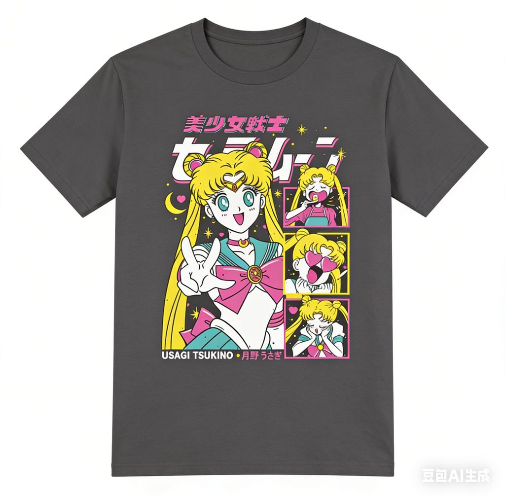 2026 Cotton Sailor Moon Lost Americana Comfortable Tsukino Usagi Fashion TShirt Summer Fashion Unisex Streetwear Parentchild Tee