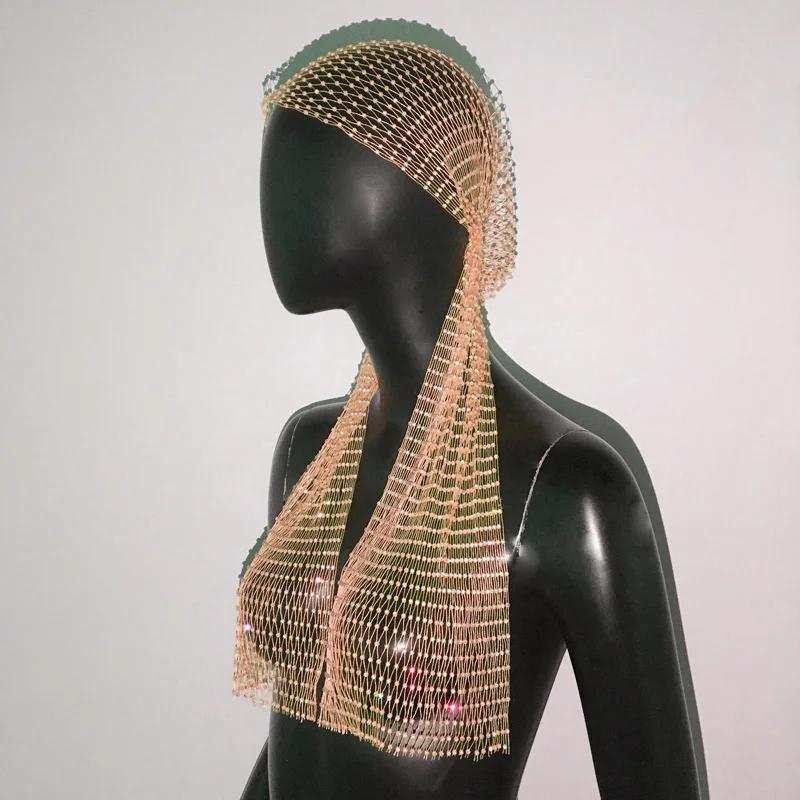 Trblietavá Drahokamová Dámska Bandana Čelenka do Vlasov Diamantové Šatky na Hlavu Čelenka Šatka na Hlavu Rave Festival Turbán Párty Oblečenie na Hlavu Q11138QQ-One Size black