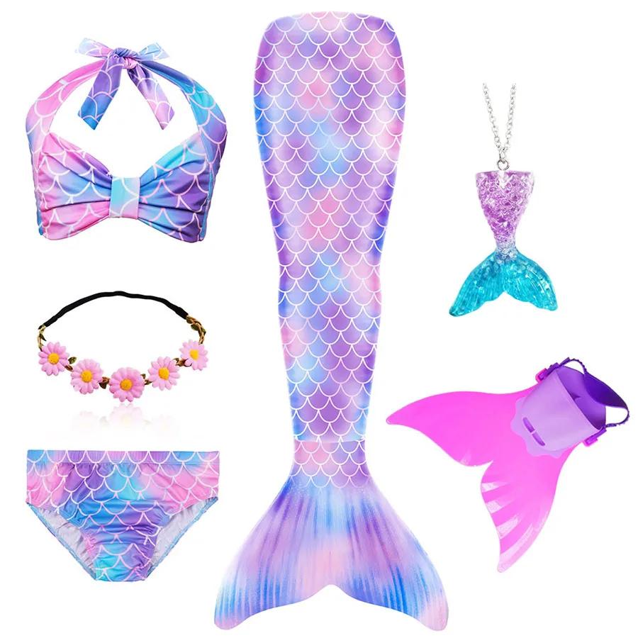 Mädchen Schwanzflosse Meerjungfrau Kostüm Kleid Cosplay Weihnachten Geburtstag Geschenk Badeanzug Kann Monoflosse Finne Hinzufügen Halloween Kostüm