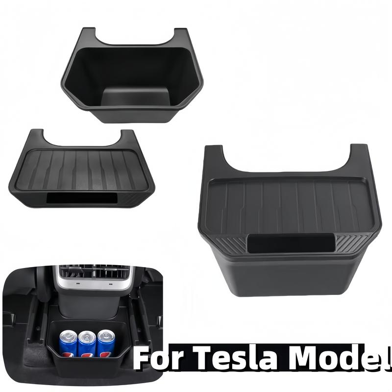 For Tesla Model Y Rear Seat Storage Box Trash Can Organizer Under Air Vent Universal Fit 2021 2024 Center Console Interior