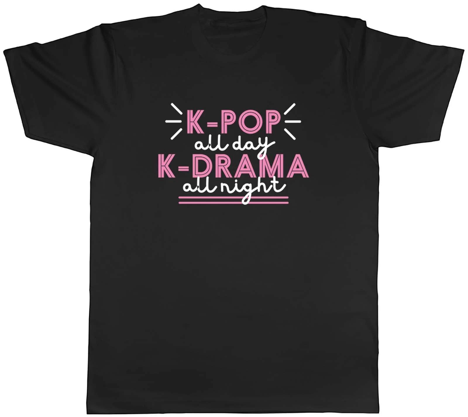 K-Pop All Day Mens T-Shirt K-Drama all Night Funny Unisex Tee Gift XXXL