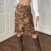 Leopard Bustier Skirt Retro Temperament Personality Slim High Waist Thin Package Hip Skirt