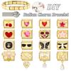 Vintage Zircon Cherry Heart Butterfly Star Bee Golden Italian Charm Links Fit 9mm Stainless Steel Bracelet Women DIY Making Gift