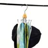2Pcs Durable Iron Metal 6 Claw Hooks Anti-slip Space Saving Clothes Hangers 360° Rotating Handbag Storage Hanger Wardrobe