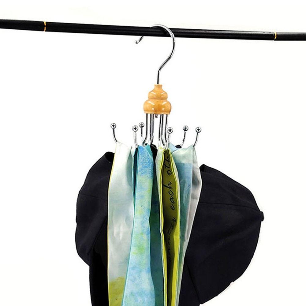 2Pcs Durable Iron Metal 6 Claw Hooks Anti-slip Space Saving Clothes Hangers 360° Rotating Handbag Storage Hanger Wardrobe