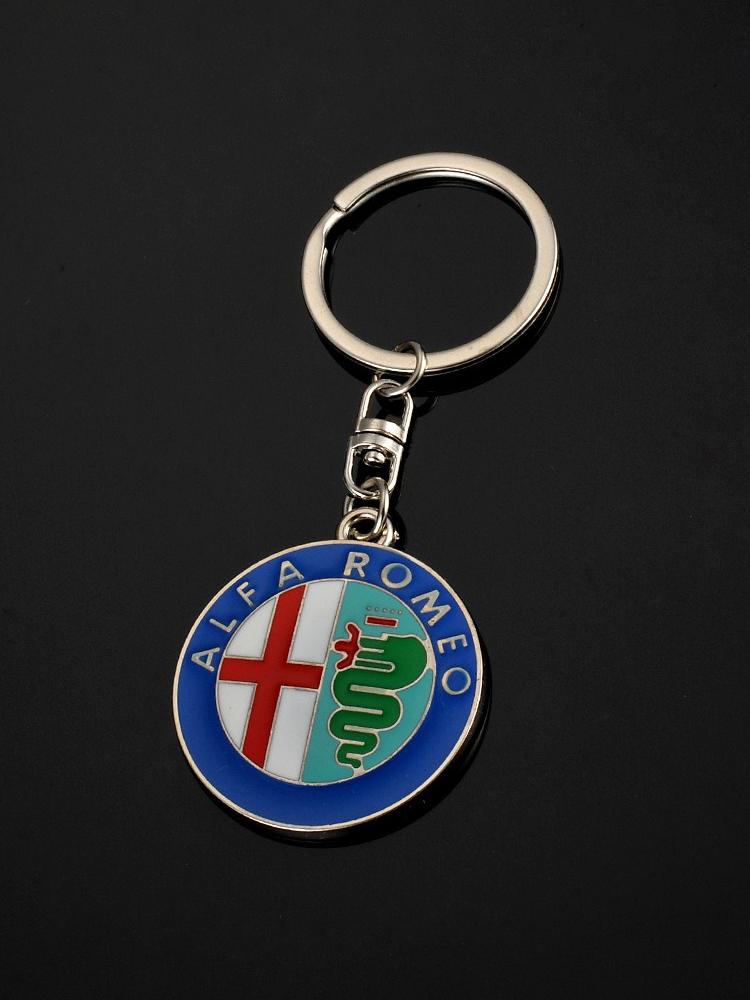 RYXA9 Metall Autoemblem Schlüsselanhänger Schlüsselring Geschenke für Alfa Romeo Giulia Stelvio Giulietta 156 159 147 Mito Tonale Brera Disco Zubehör