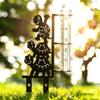 Rustproof Metal Frog Rain Gauge Stake Removable Garden Stake Rain Water Collector  Bird Watching