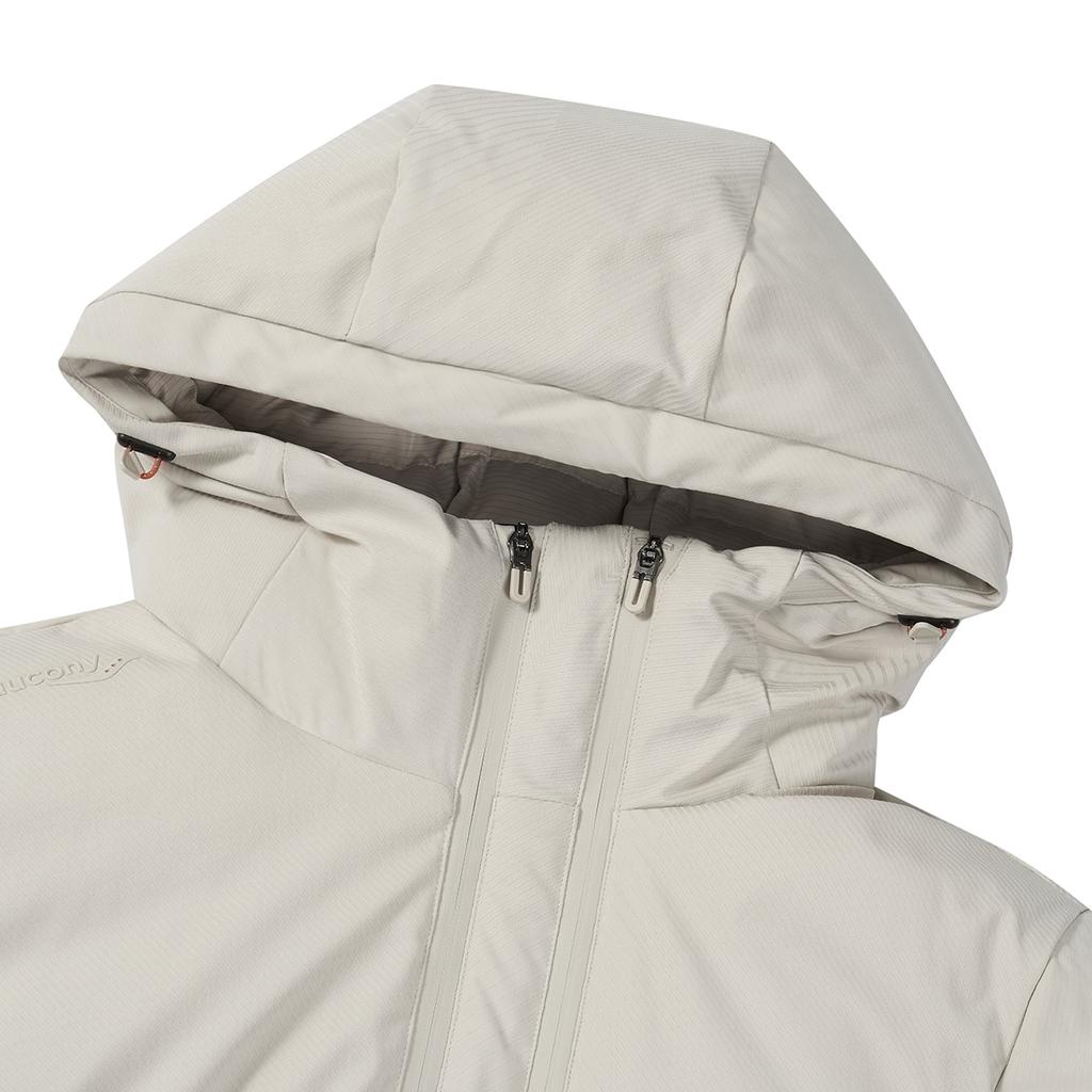 SAUCONY Urban Lifestyle Series Original Feather Space Walking Jacket Solid Color Versatile Hooded Down Long Sleeve Coat SA2250DJ10C-GR138