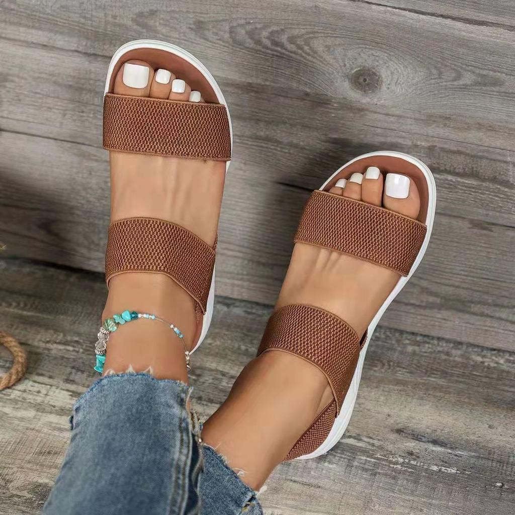 New Women's Wedge Heel Platform Cozy Sandals Ladies Outdoor Beach Sandals Elastic Band Designer Shoes Sandals Women Summer