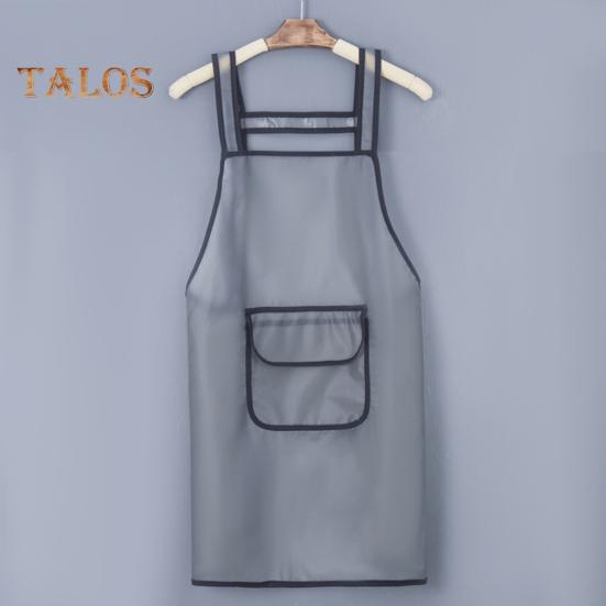 Double Shoulder Apron Big Pocket Waterproof 2 Styles Useful Quick Drying Cooking Bib for Restaurant