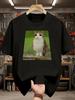 Cat Meme T-Shirt with a Meowing Expression, Funny Cat Meme Shirt, Cat And Owl Br