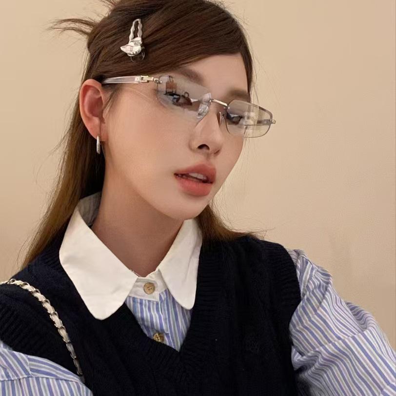 Stylish Trendy Sun Glasses For Women Semi-rimless UV 400 Protection Protection For Ladies' Sun Glasses Outdoor Use Activity For Men Sun Glass