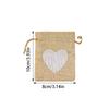 10/20pcs Natural Burlap Gift Drawstring Bags Heart Linen  Jute Candy Gift Packaging Bag Wedding Pouches for Guest Birthday Party