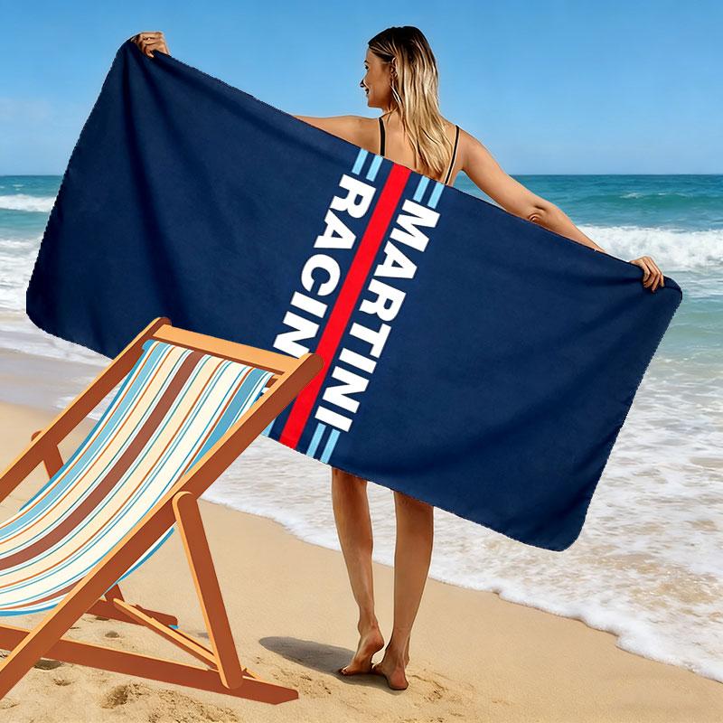 Martini Racing Print Strandtuch, Großes Weiches Schnelltrocknendes Handtuch für Strand Camping Schwimmen