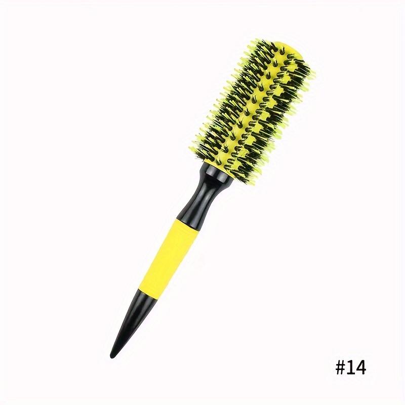Yellow Aluminum Alloy Tube Bristle Nylon Needle Hair Curling Comb Women Hair Styling Tools