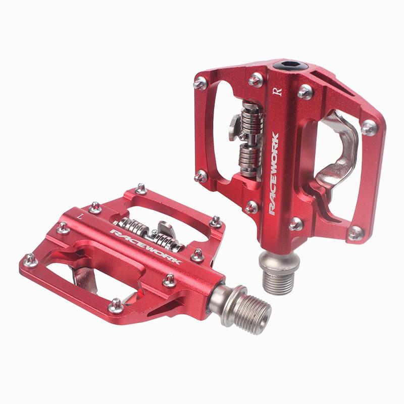 Mountain Bike Clipless To Flat Pedals Aluminum CNC SPD Compatible Dual Platform