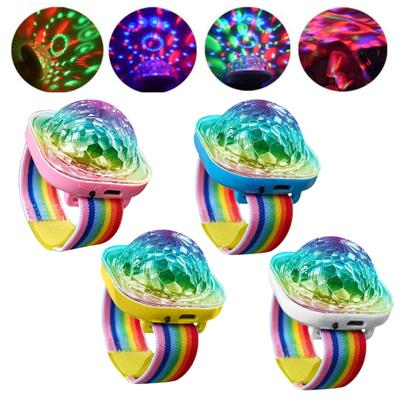 Discokugel-Lichtarmband mit Soundaktivierung, kompaktes Design, tragbares wiederaufladbares Armband, RGB-Blitzlicht