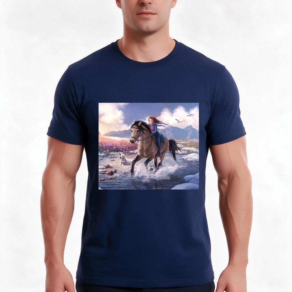 Starstable Horse Wallpaper TShirt Summer Casual Cotton Tee Oversized Streetwear Tops Vintage Graphic Print Unisex Unisex Unisex