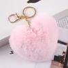 Plush Love Heart Keychain Soft Fluffy Lightweight Girls Car Key Ring Holder Handbag Backpack Decoration Pendant Birthday Gift