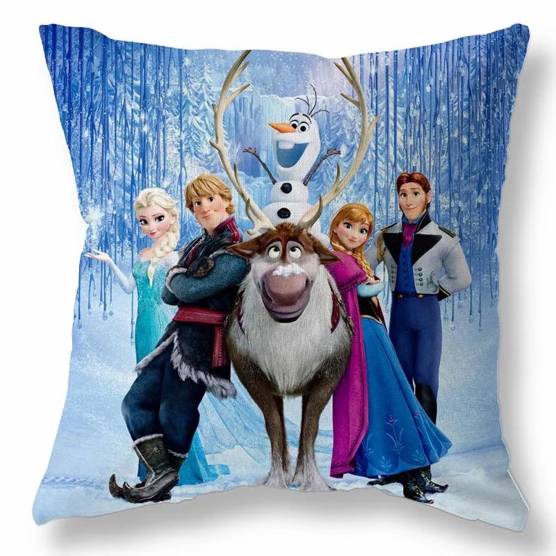 Disney Frozen Elsa Pillow Case Cushion Cover Children Baby Girl Couple Pillow Cover Decorative Pillows Case 40x40 45x45cm