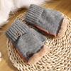 Soft Dual-use Gloves Acrylic Fibres Half Finger Gloves Knitted Yarn Flip Mittens  Keep Warm