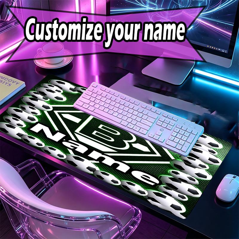 Custom Name Personalized Borussia Monchengladbach Pattern Mousepad, Laptop PC Desk Mat, Decorative Desk Mat for Home Keyboard Pad Gift