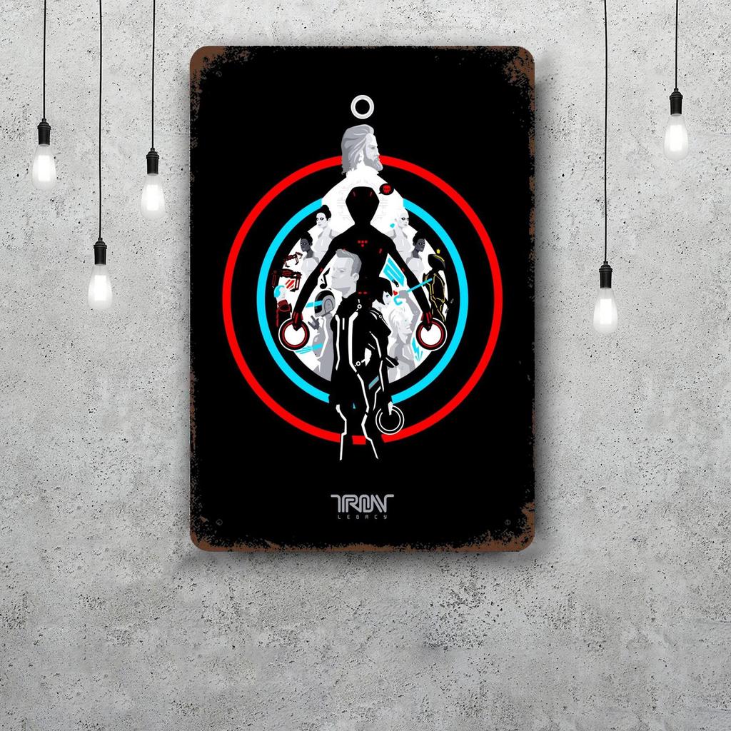 MINISO Tron Metal Signs Wall Decor Vintage Tin Signs Captain Metal Poster Decor for Bar Pub Club Wall Decoration