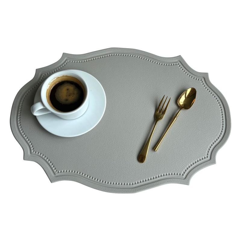 

Кожаный коврик под приборы Винтажный обеденный стол Теплоизоляционный коврик Водонепроницаемый и маслостойкий Овальный коврик