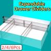 2/4/6Pcs Adjustable Drawer Partition Board Creative Retractable Drawer Separators  Kitchen Utensils